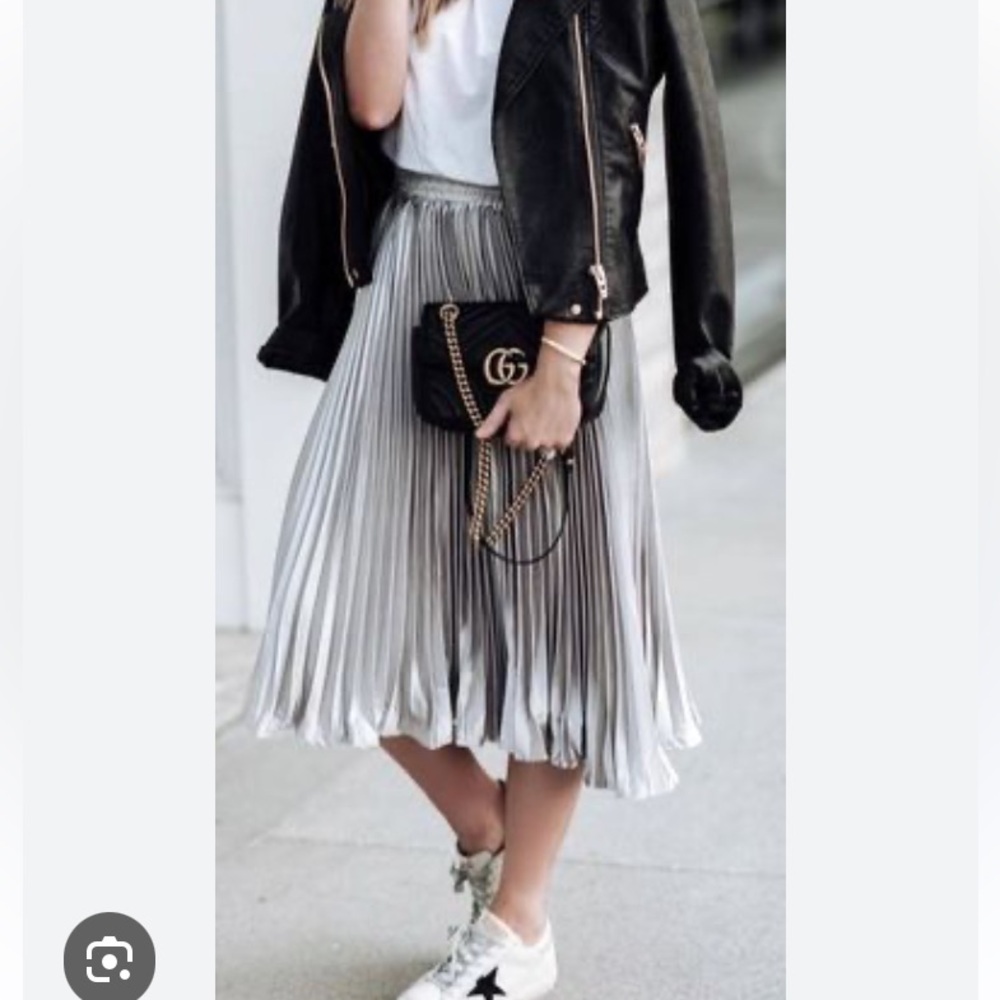 Pink Martini Accordion Pleat Midi Skirt